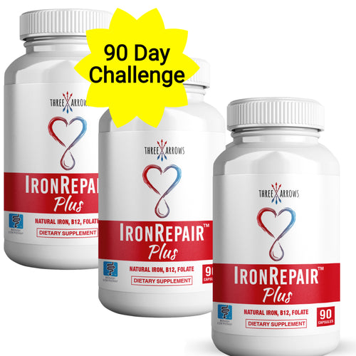 Three Arrows Iron Repair Plus 3 bottle bundle to raise iron levels quickly and effectively